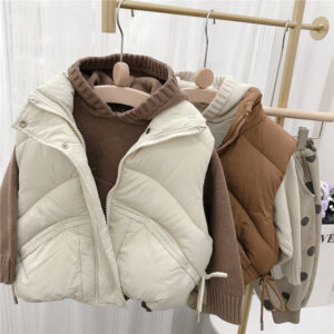 Children's standing collar cotton jacket vest winter loose vest for boys and girls camisole medium and small children's sweater